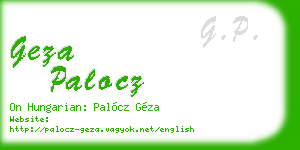 geza palocz business card